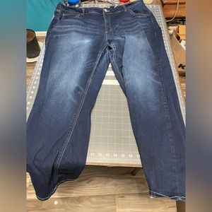Dark wash straight jeans